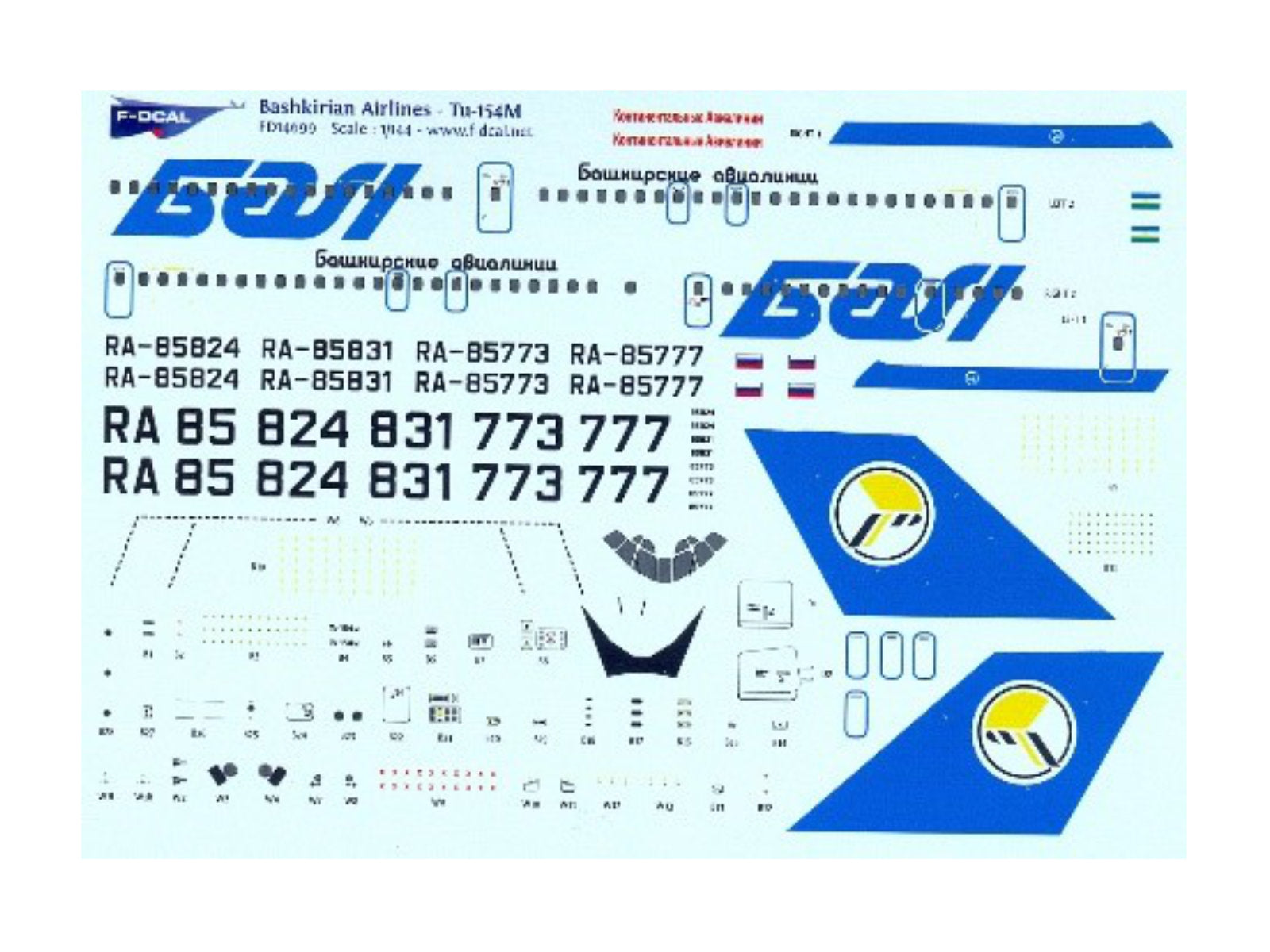 "basl Baskhirian Airlines" Tupolew Tu-154