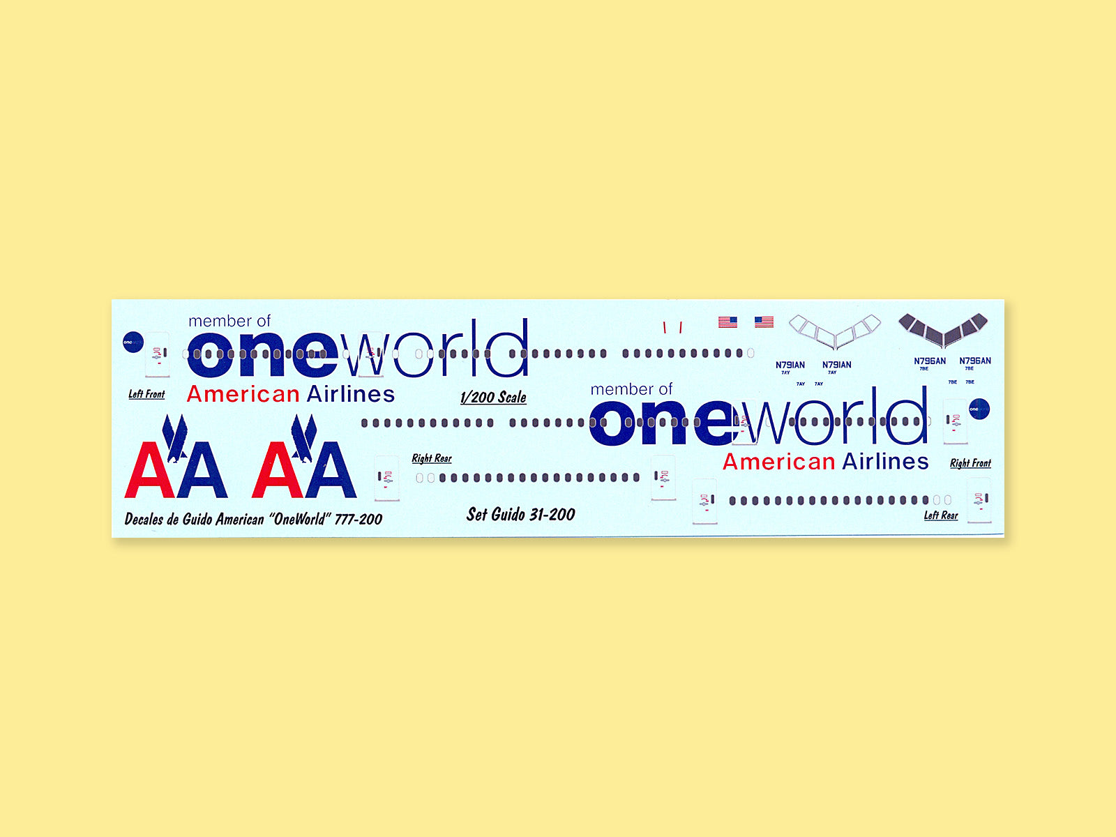 "American Airline AA one world" Boeing B 777-200