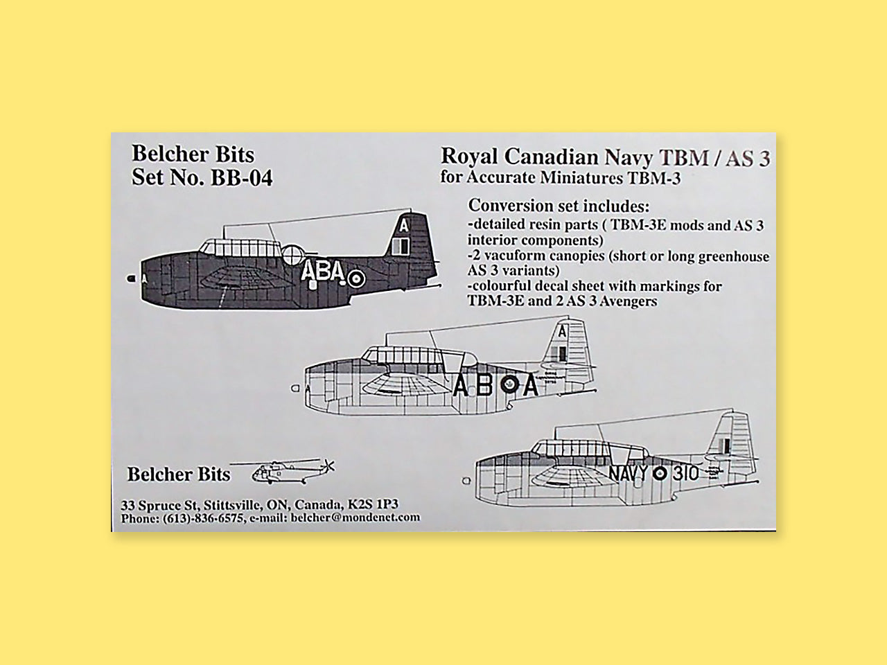"Umbausatz RCA AS3"Grumman TBF/TBM "Avanger"