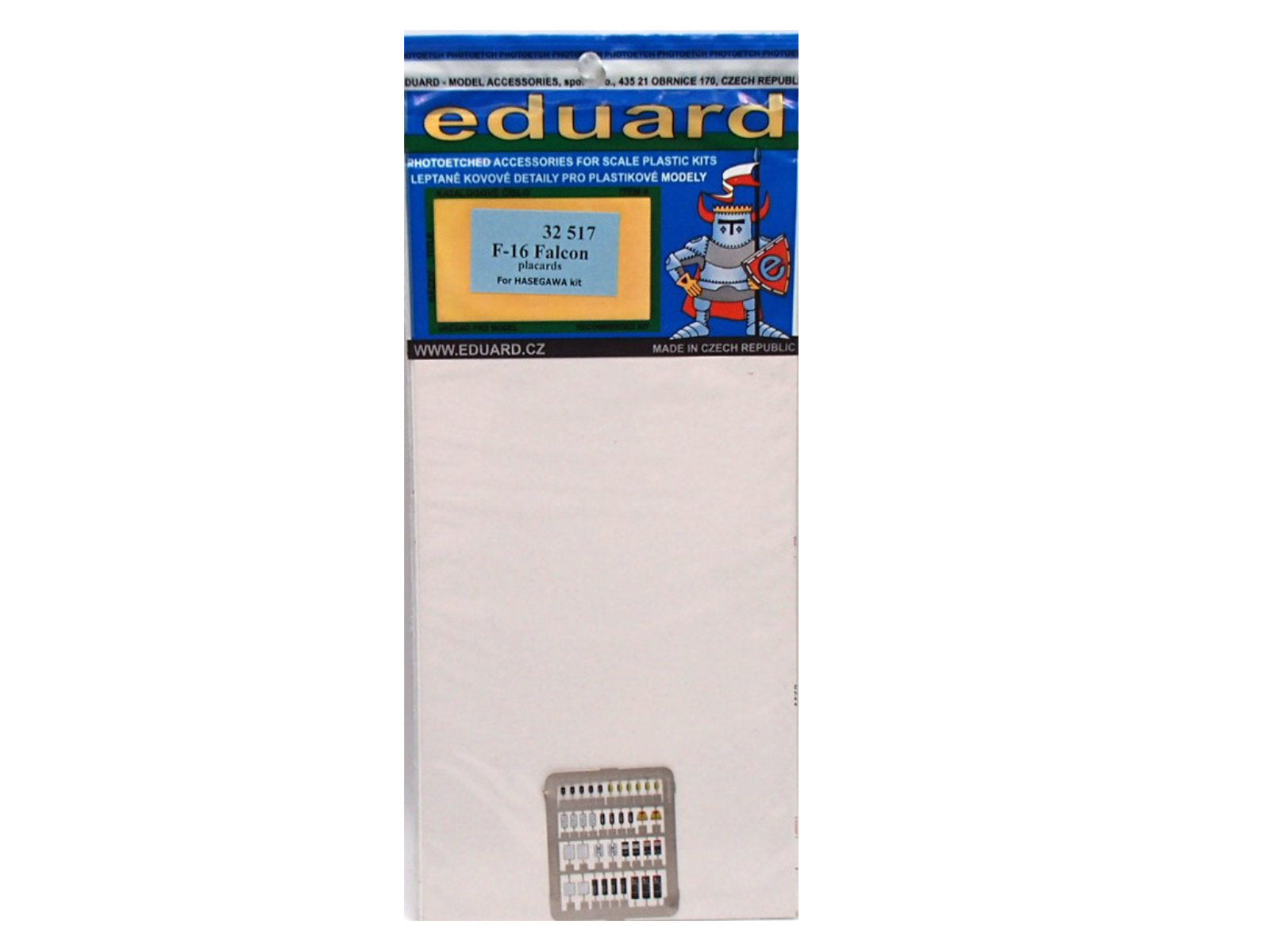 "Detailset - Placards" General Dynamics F-16