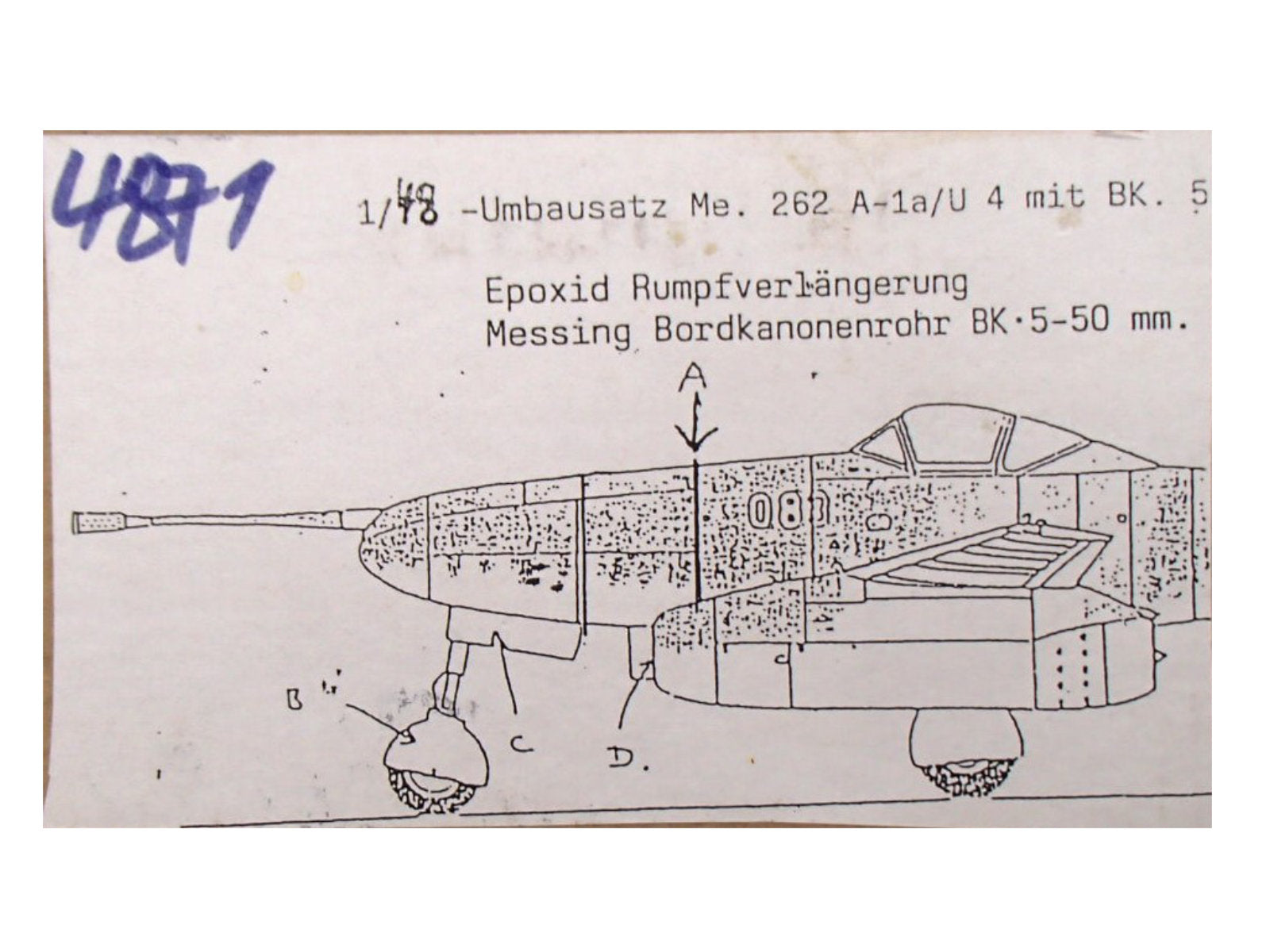 "Detail set" Messerschmitt Me 262 A-1a/U4